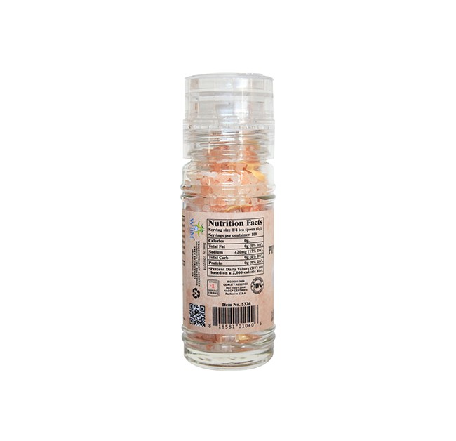 Garlic Himalayan Pink Salt in Refillable Grinder Jar (3.53oz.)